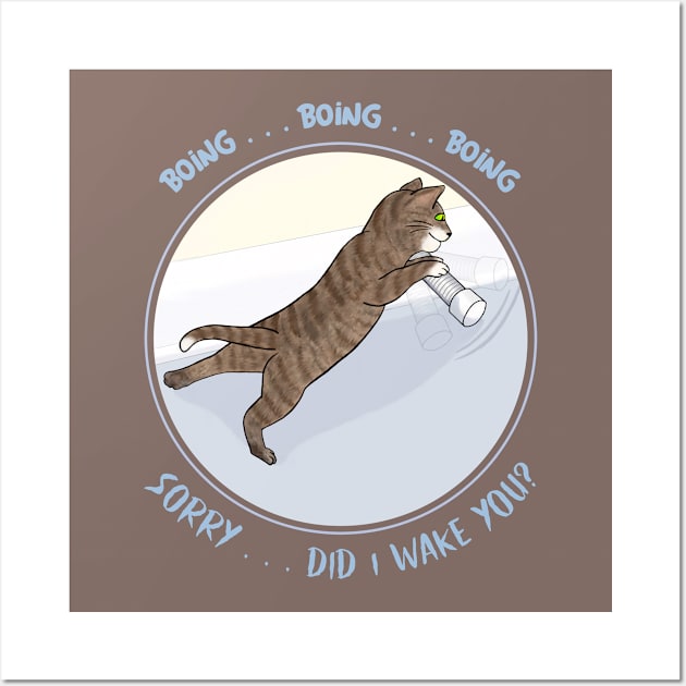 Naughty tabby cat playing with a door jam Wall Art by Crystal Raymond